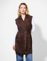 Mellény - Velúr utánzat - sötétbarna