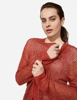 Strickpullover - Lurex - dunkelrot