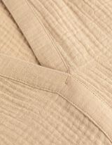 Bluse - V-Ausschnitt - hellbraun