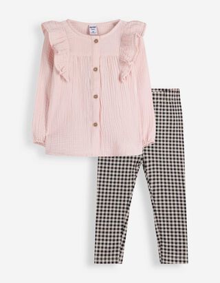 Souprava  &scaron;aty a leg&iacute;ny - Mu&scaron;el&iacute;n - Růžov&aacute;