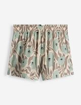 Shorts - Florales Muster - Gr&uuml;n