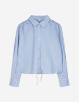 Camicia blusata - Coulisse in vita - celeste