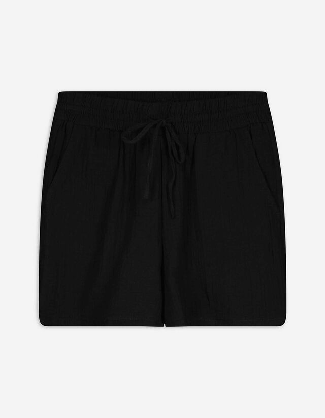 Shorts - Musselin - schwarz