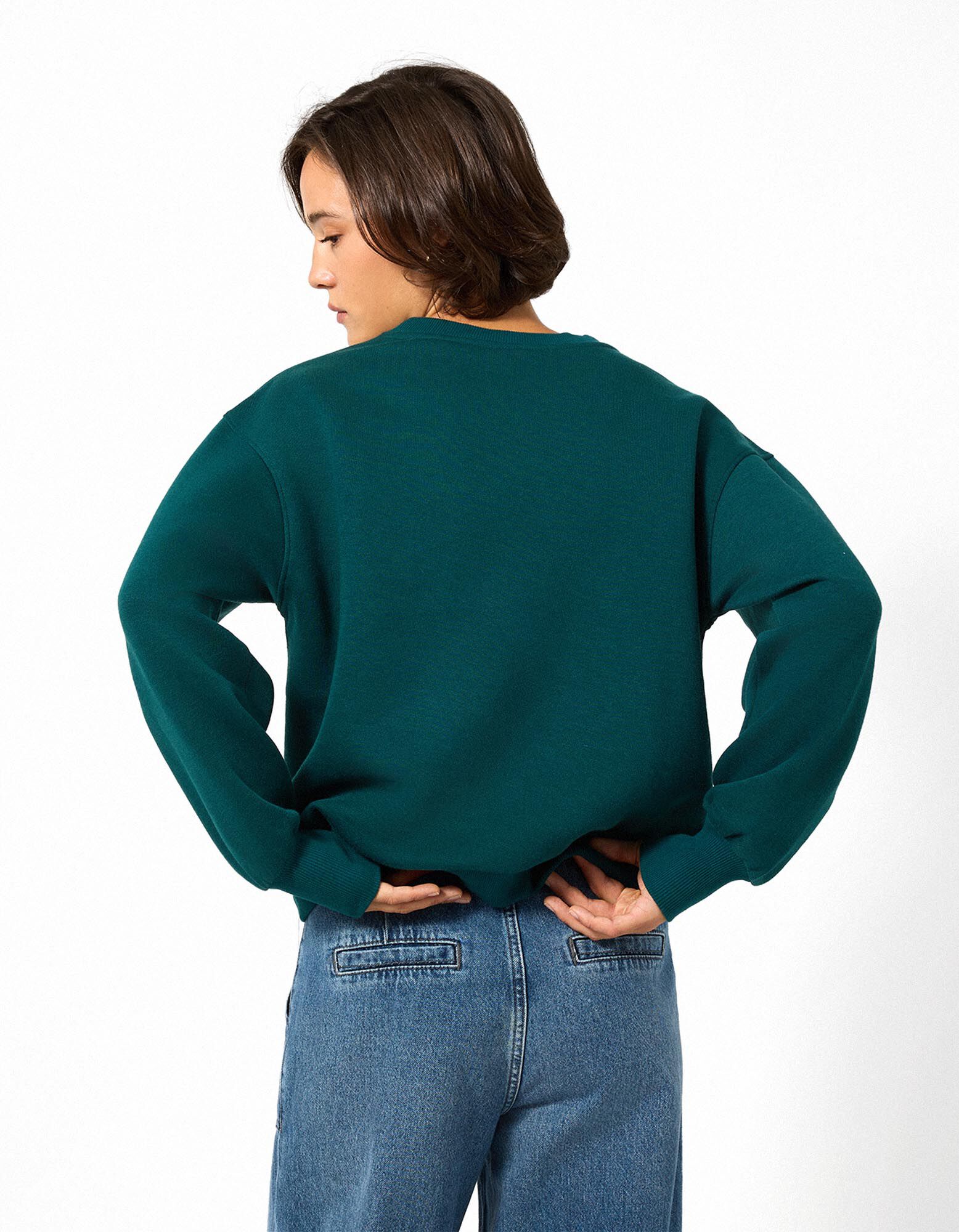 Sweatshirt - Ballon&auml;rmel - Petrol