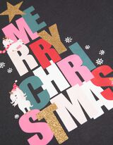 Marškinėliai ilgomis rankovėmis - Kalėdos - tamsiai pilkas