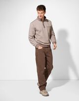 Sweatshirt - Stehkragen - beige