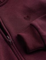 Sweatjacke - Stickerei - Dunkelrot