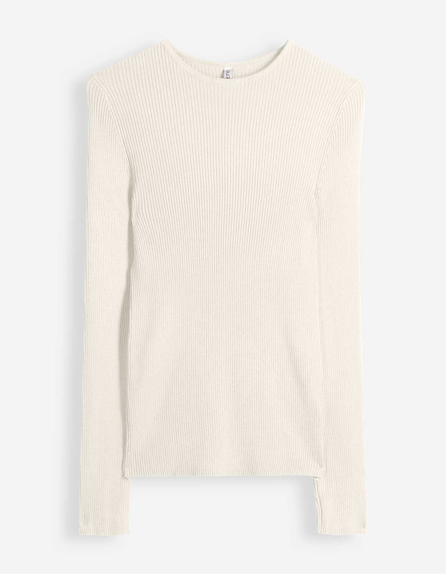 Pullover - Rippenstruktur - Beige