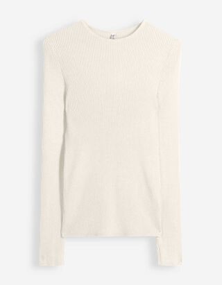 Pullover - Rippenstruktur - Beige