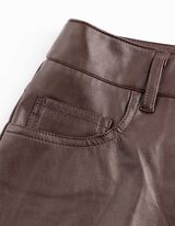 Kalhoty - Imitace kůže - tmave cervená