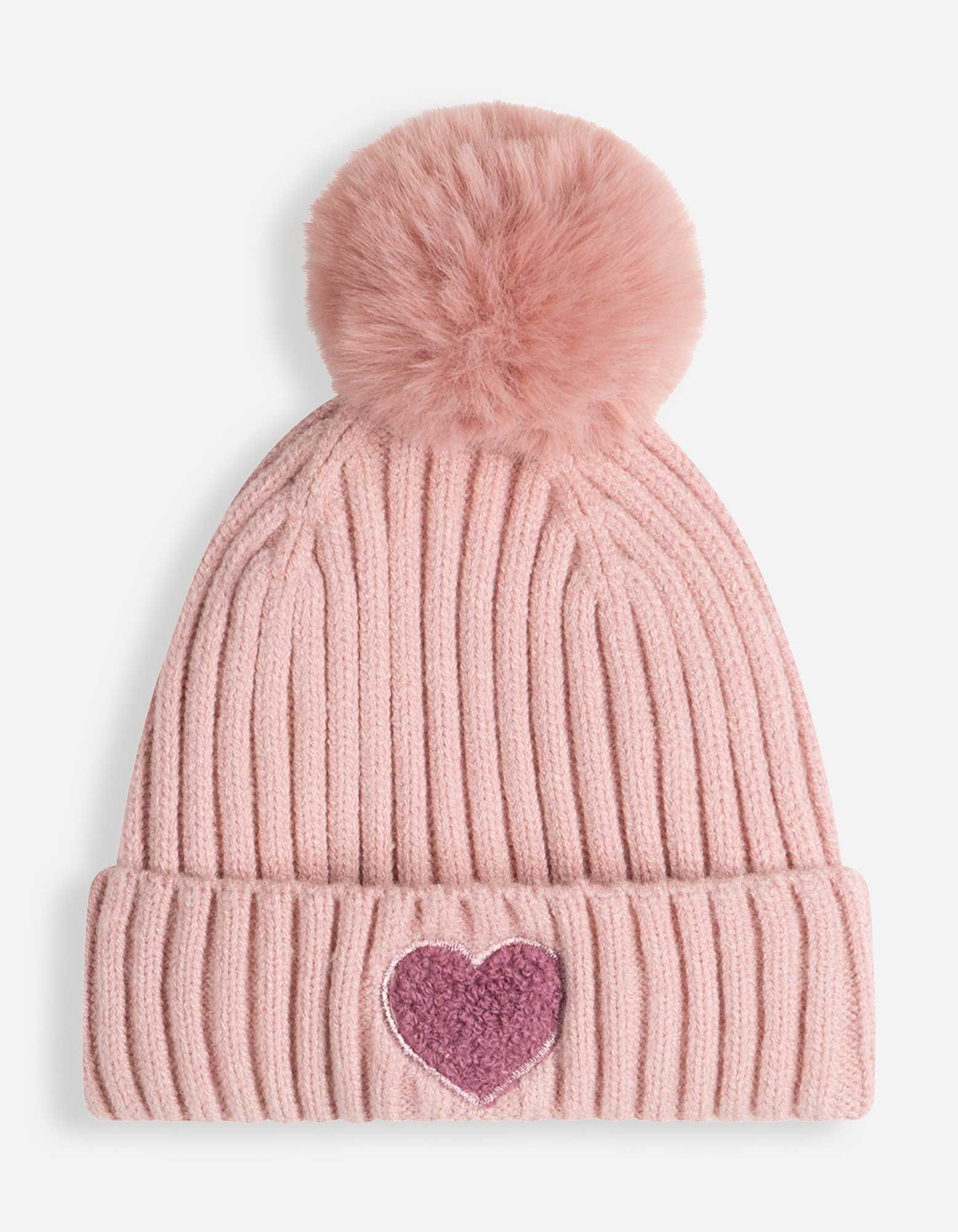 M&uuml;tze - Frottee-Applikation - Rosa