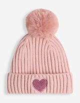 M&uuml;tze - Frottee-Applikation - Rosa