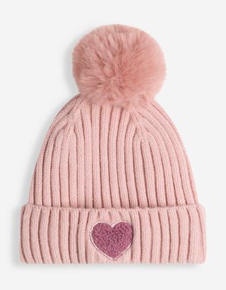 M&uuml;tze - Frottee-Applikation - Rosa