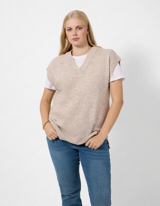 Pullunder - einfarbig - Beige