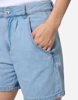 Pantaloni scurți denim - Amestec de bumbac - Albastru deschis