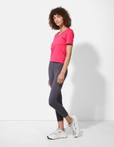 Cropped shirt - Geribde structuur - pink
