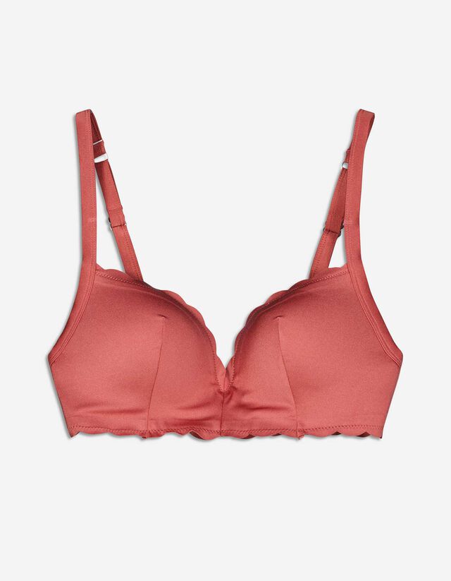 Top bikini - Orlo a conchiglia - marrone chiaro