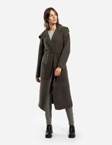 Lang vest - Strikceintuur - donkergroen