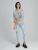 bluza z kapturem - Myszka Miki - jasny szary