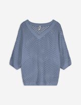 Strickpullover - Fledermausärmel - dunkelblau
