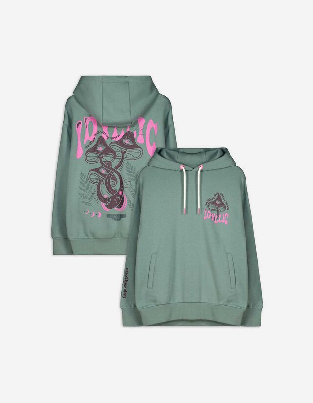 Hoodie - Rückenprint - grün
