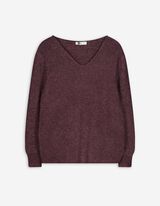 Pullover - V-Ausschnitt - dunkelrot