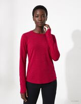 Langarmshirt - Rundhals-Ausschnitt - Orange