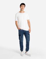 Kelnės su ki&scaron;enėmis - Įvertas rai&scaron;telis apačioje - tamsiai melynas