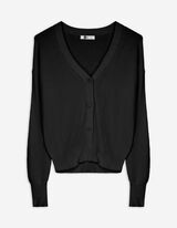 Giacca in maglia - Scollo a V - nero