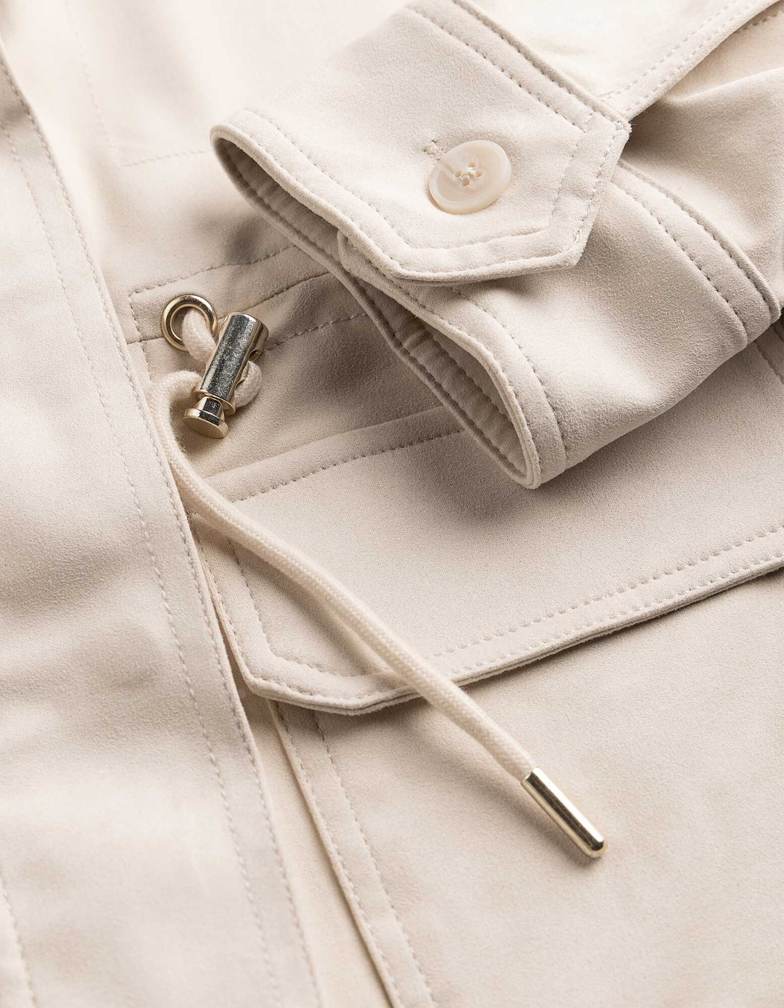 Jacke - Kunstleder - beige