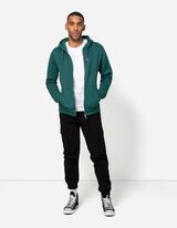 Tepl&aacute;kov&aacute; bunda - Kapucňa s tunelov&yacute;m sťahovan&iacute;m - tmavozelena