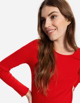 Cropped Camicia a maniche lunghe - A costine - rosso
