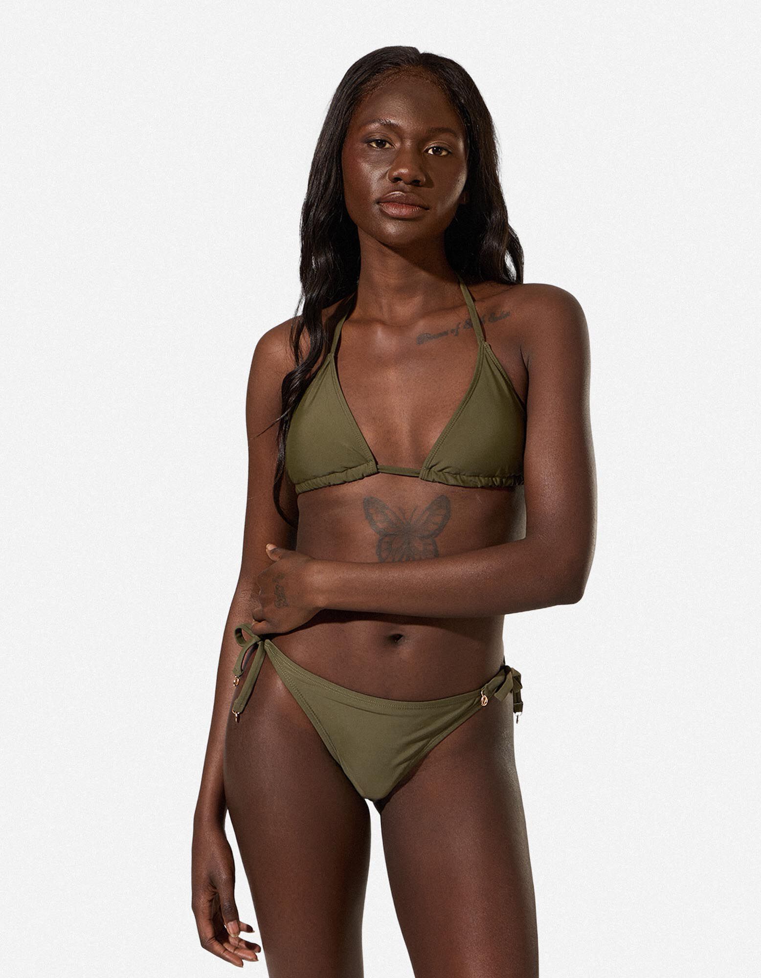 Bikinov&aacute; podprsenka - &Scaron;něrov&aacute;n&iacute; - Khaki zelen&aacute;
