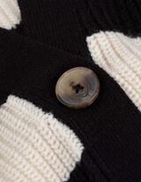 kardigan - paski - czarny