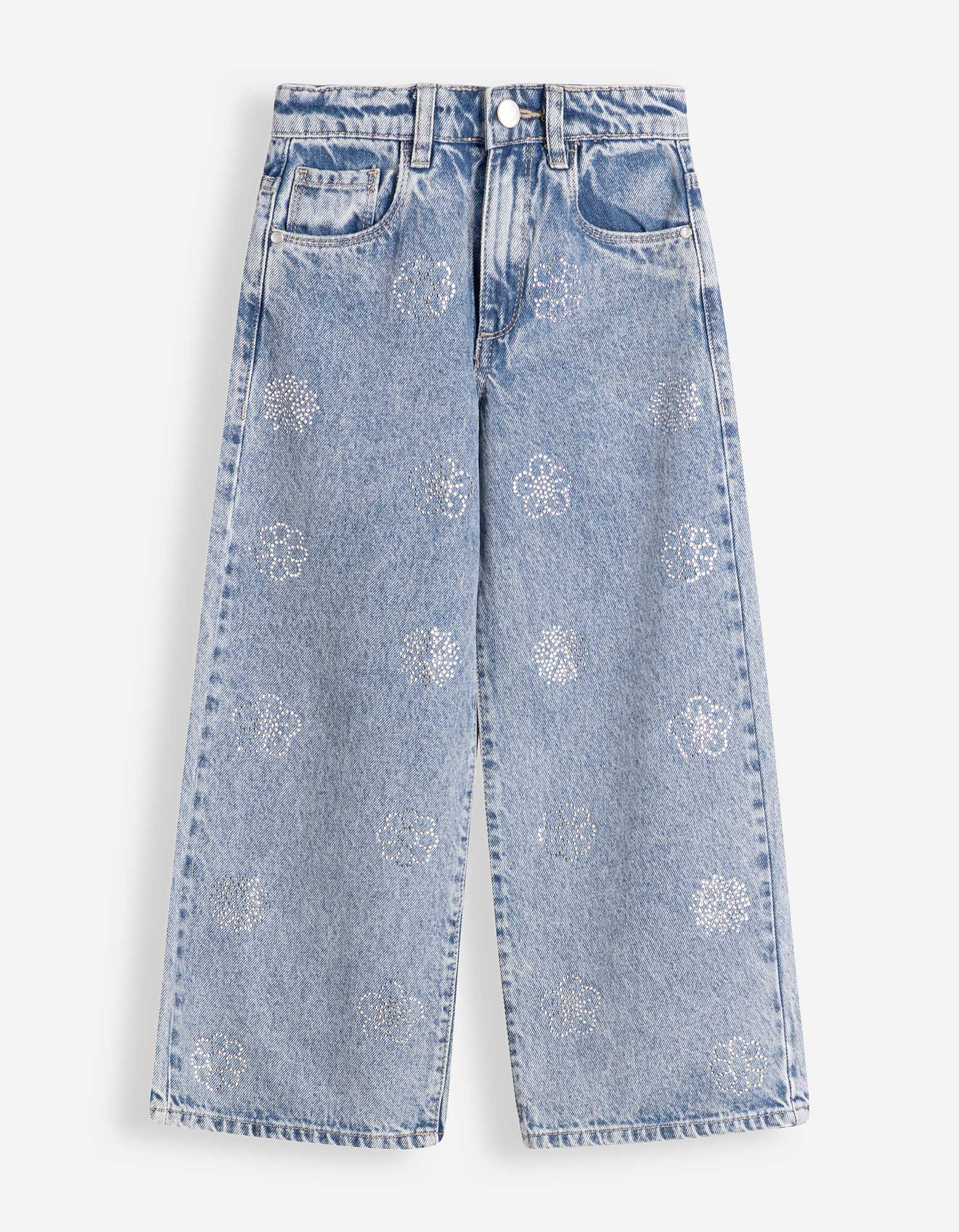 Jeans - Ziersteine - Hellblau
