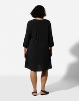 Kleid - Dreiviertel&auml;rmel - Schwarz