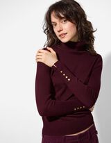 Maglione - Collo dolcevita - lilla scuro