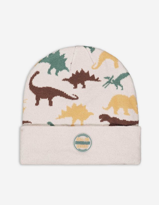 Kötött sapka - Dinoszaurusz - bezs