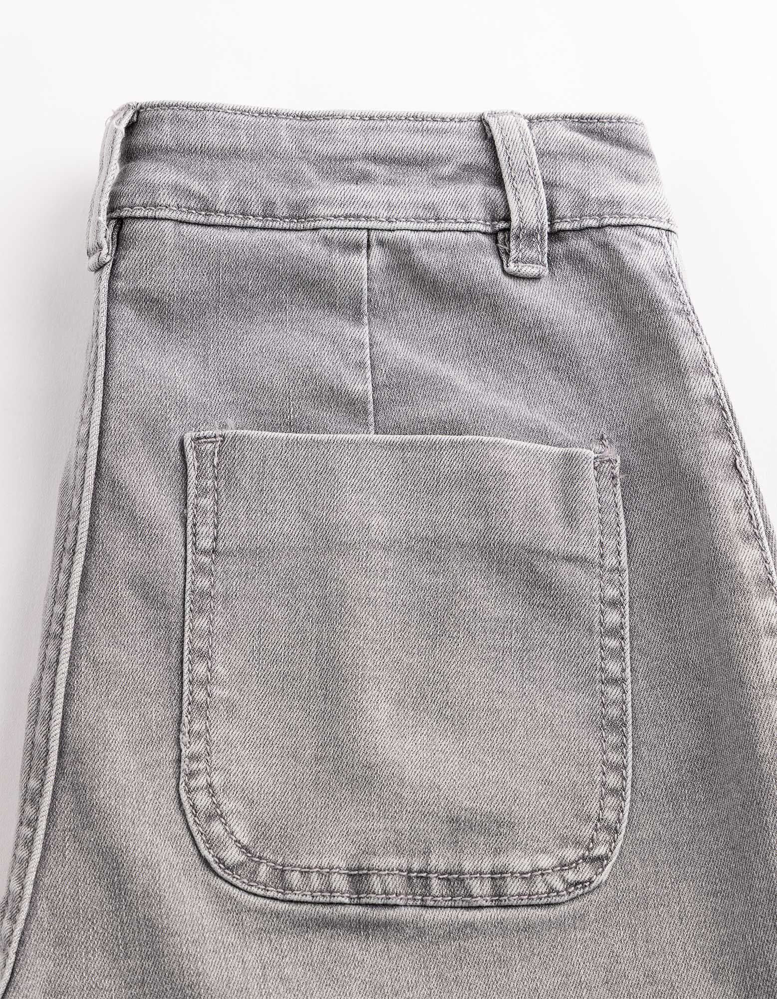 Jeans - High Waist - Grau