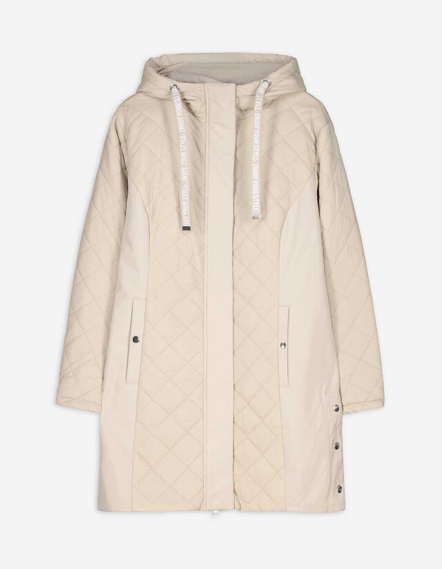 Gewatteerde jas - Effen - beige