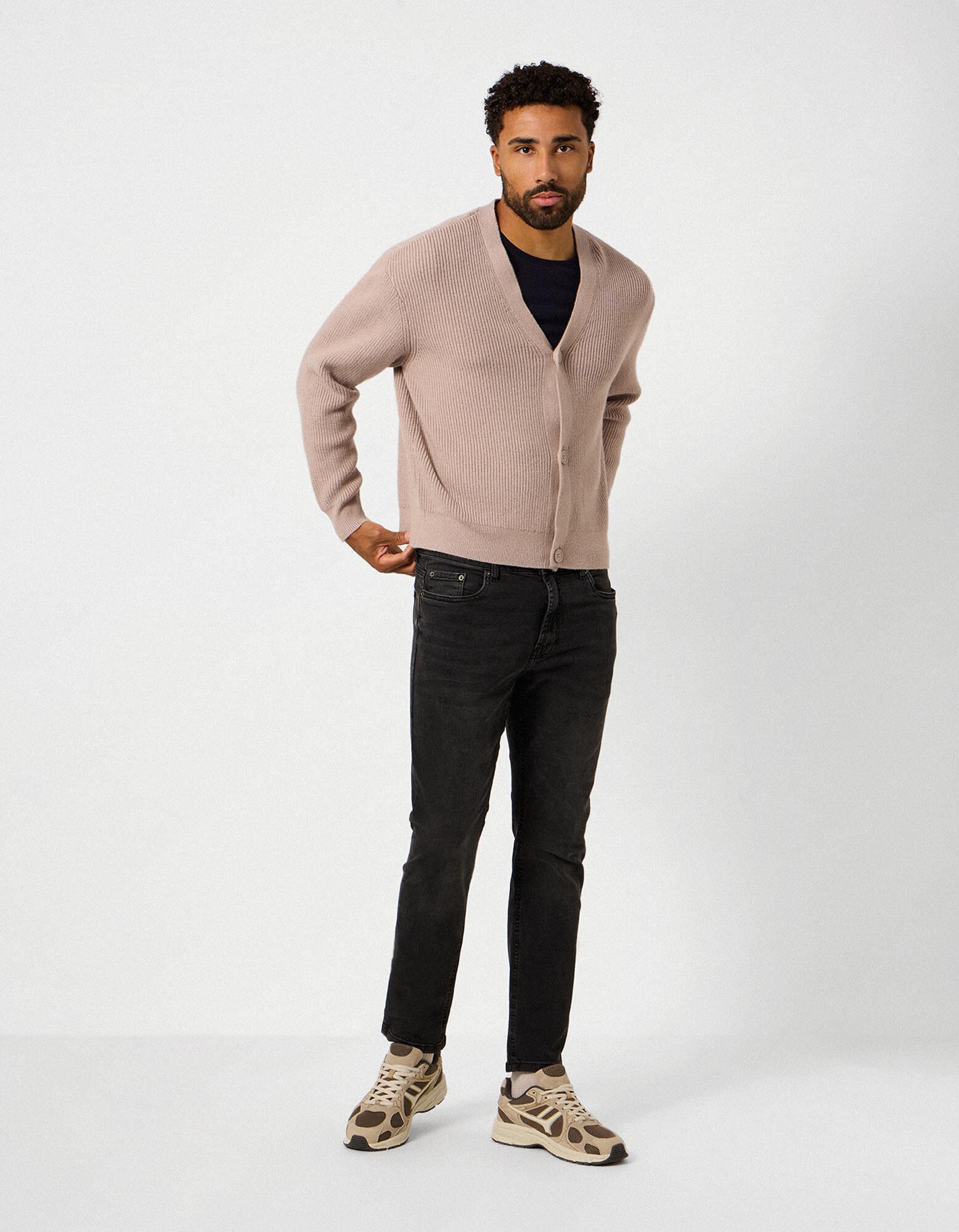 Cardigan - Patte de boutonnage - beige