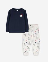 Set aus Shirt und Hose - Allover-Print - grau