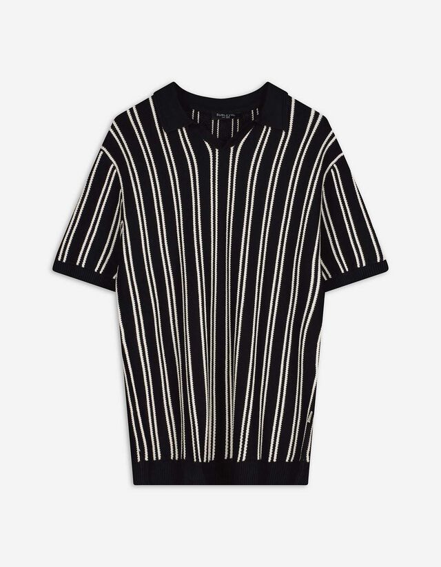 Poloshirt - Strepen - zwart