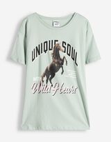 T-Shirt - Glitzerprint - hellgr&uuml;n