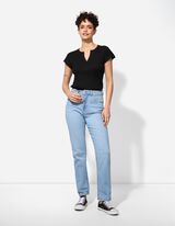 Strickshirt - Viskose-Mix - schwarz