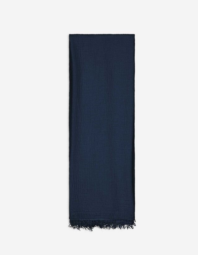 Sjaaltje - Franjes aan de zomen - donkerblauw