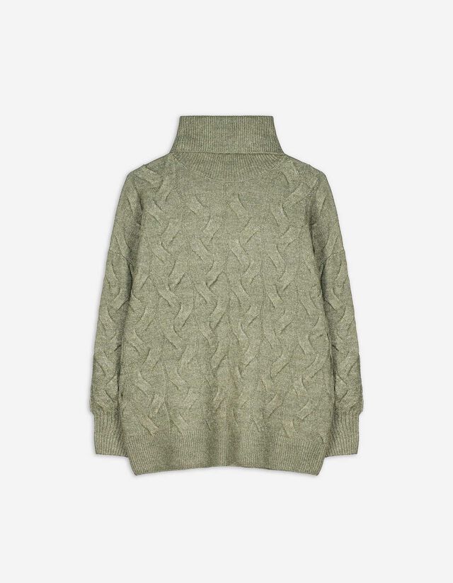 Maglione - maglia a cavo - verde scuro