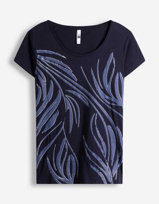 T-shirt - Motivo allover - blu scuro
