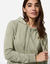 Felpa aperta - Cappuccio con coulisse - verde