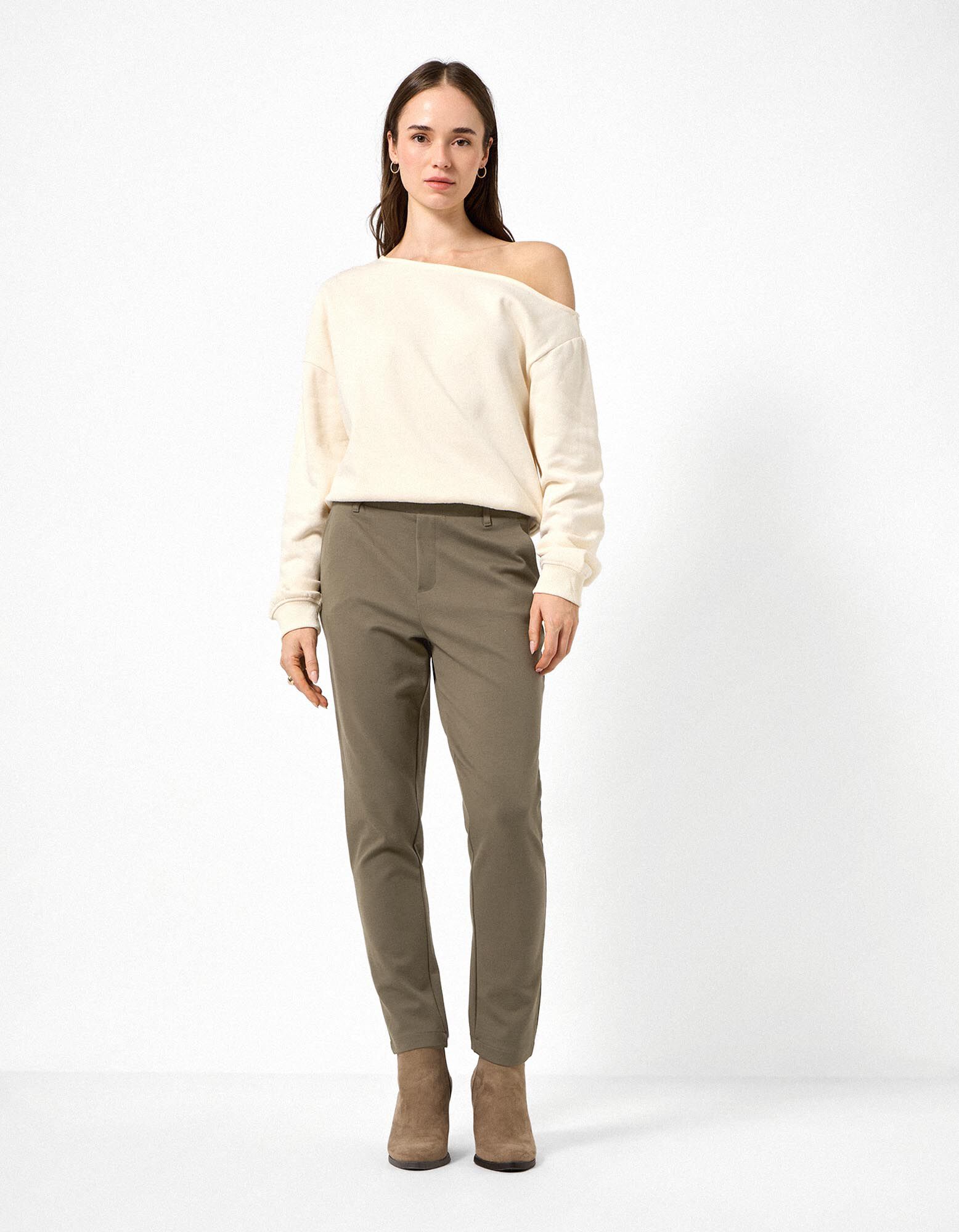Jeans - Elastischer Bund - Khaki
